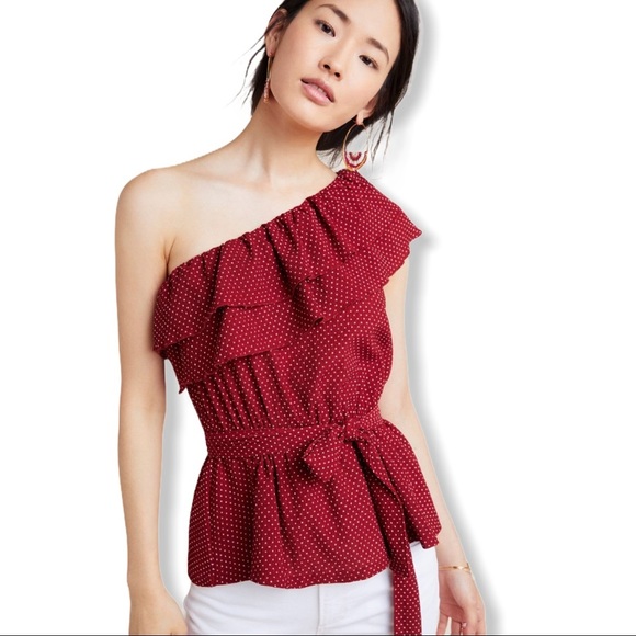 Anthropologie Tops - Anthropologie Maeve Rita Ruffled One Shoulder Top